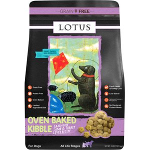 Lotus Oven-Baked Grain-Free Lamb & Turkey Liver Recipe Dry Dog Food, 4-lb bag
