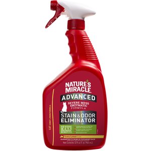 Nature's Miracle Advanced Cat Enzymatic Stain Remover & Odor Eliminator Spray, Sunny Lemon, 32-oz bottle