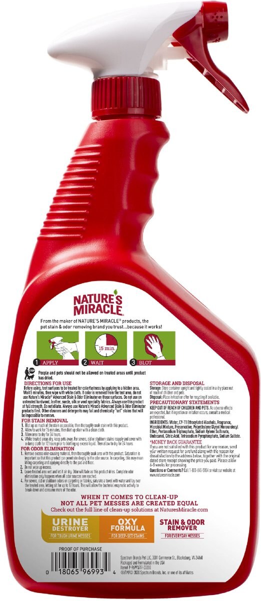 NATURE'S MIRACLE Advanced Cat Enzymatic Stain Remover & Odor Eliminator