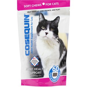 Nutramax Cosequin Soft Chews with Glucosamine, Chondroitin & Omega-3's Joint Health Supplement for Cats, 60 count
