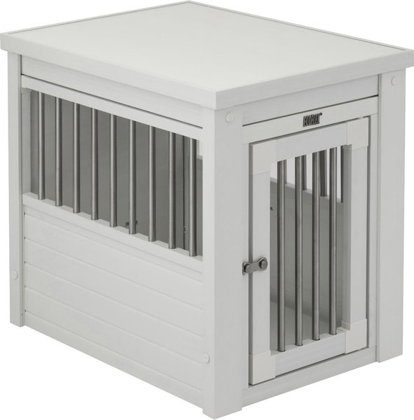 NEW AGE PET ecoFLEX Single Door Furniture Style Dog Crate & End Table, Antique White, 23 inch