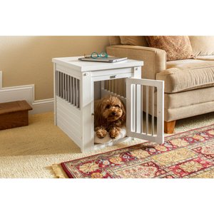 New Age Pet ecoFLEX Single Door Furniture Style Dog Crate & End Table, Antique White, 23 inch