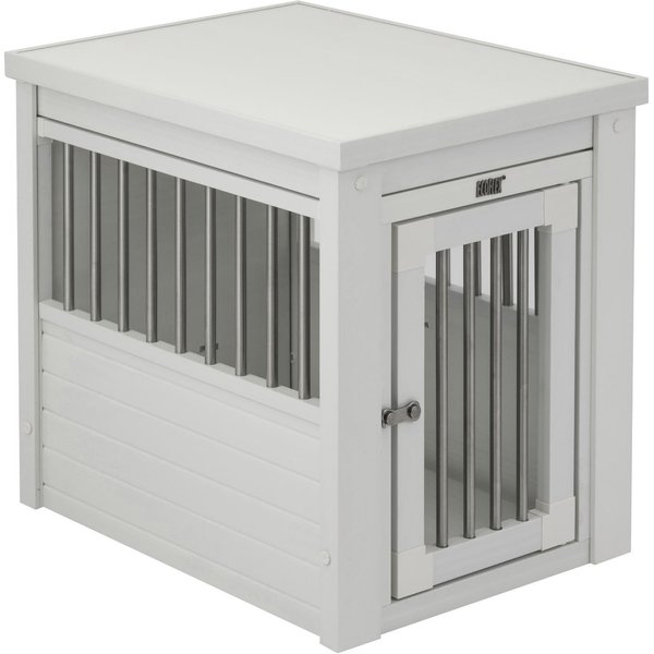 NEW AGE PET ecoFLEX Single Door Furniture Style Dog Crate & End Table, Antique White, 23 inch