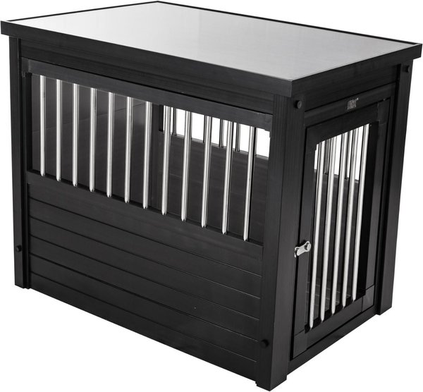 NEW AGE PET ecoFLEX Single Door Furniture Style Dog Crate & End Table, Espresso, 29 inch