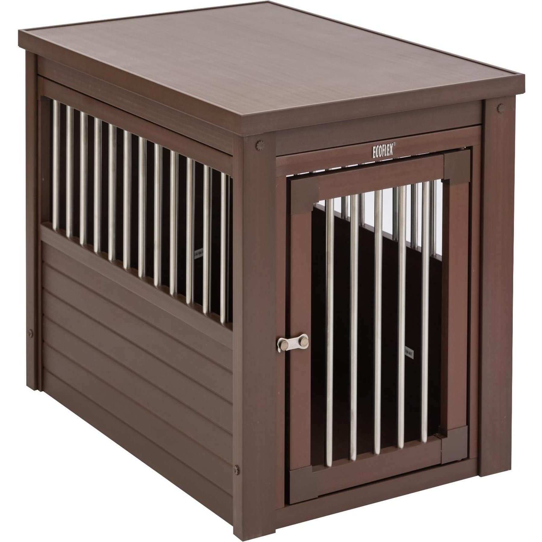 Boomer & george wooden pet crate end table in espresso finish with metal accents best sale