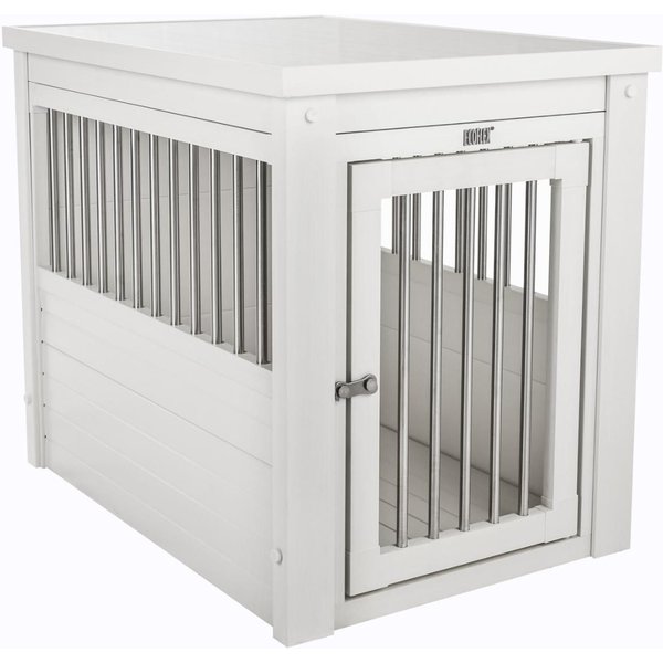 UNIPAWS End Table Wooden Dog Crate, White, 32 inch