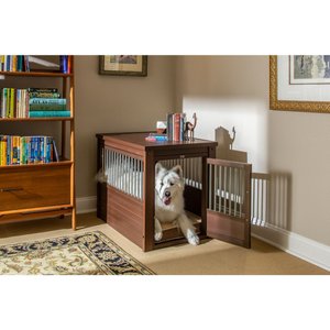 New Age Pet ecoFLEX Single Door Furniture Style Dog Crate & End Table, Russet, 35 inch