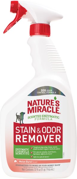 Nature's Miracle Dog Enzymatic Stain Remover & Odor Eliminator Spray, Melon Burst Scent, 32-oz bottle slide 1 of 3