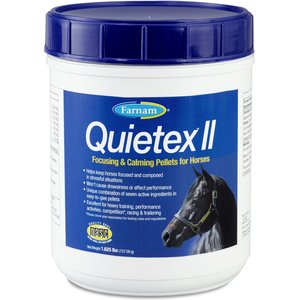 Farnam Quietex Focusing & Calming Hay Flavor Pellets Horse Supplement, 1.62-lb tub