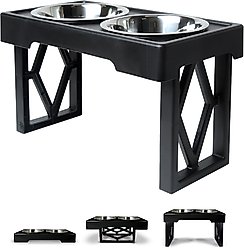 Pet Zone Designer Diner Adjustable Elevated Dog & Cat Bowls, 7-cup