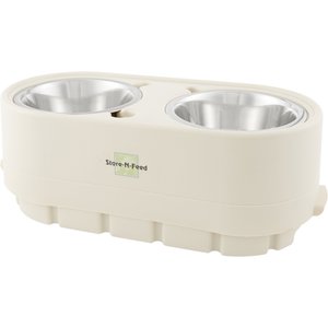 Pet Zone Store-N-Feed Adjustable Elevated Dog & Cat Bowls, 2.95-cup