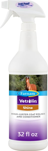 Farnam Vetrolin Shine High-Luster Dog & Horse Coat Polish & Conditioner, 32-oz spray bottle slide 1 of 4