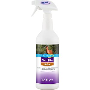 Farnam Vetrolin Shine High-Luster Dog & Horse Coat Polish & Conditioner, 32-oz spray bottle