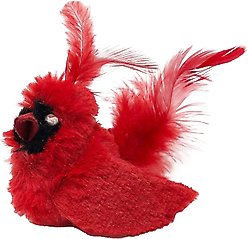 OurPets Play-N-Squeak Real Birds Cardinal Cat Toy