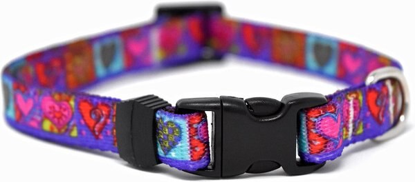 Yellow Dog Design Crazy Hearts Dog Collar 3/8 Wide and 