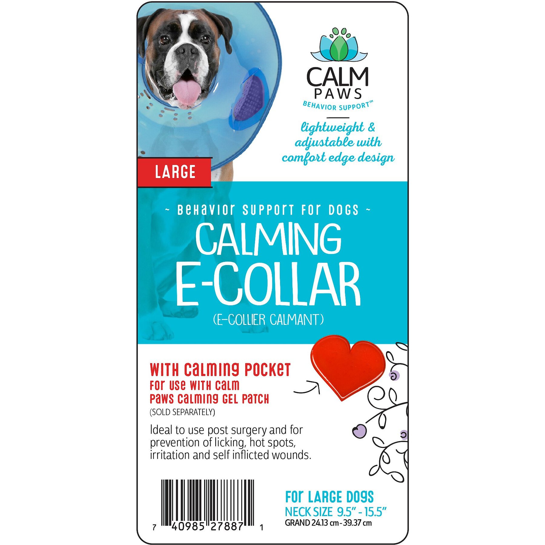 Calm paws caring collar large best sale