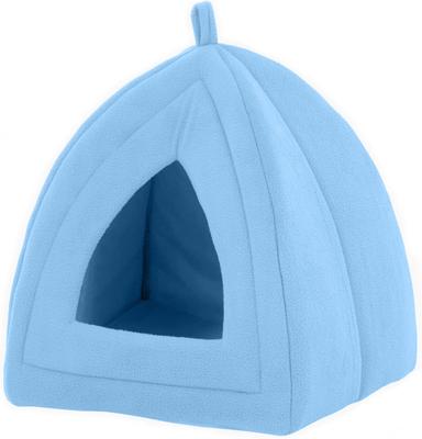 Show full view: Petmaker Cozy Kitty Tent Igloo Plush Cat Bed, Blue slide 3 of 9