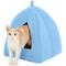 Show in main carousel: Petmaker Cozy Kitty Tent Igloo Plush Cat Bed, Blue slide 4 of 9