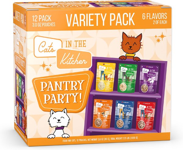 Weruva Cats in the Kitchen Pantry Party Variety Pack Grain-Free Cat Food, 3-oz pouch, case of 12 slide 1 of 10