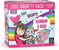 BFF Rainbow A Gogo Variety Pack Wet Cat Food Pouches, 3-oz, case of 12