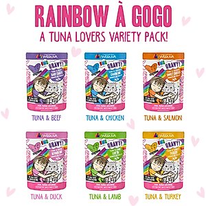 BFF Rainbow A Gogo Variety Pack Wet Cat Food Pouches, 3-oz, case of 12