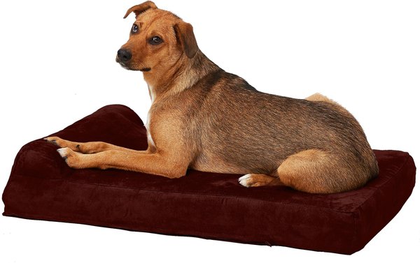 Big Barker Jr. Pillow Top with Headrest Orthopedic Dog Bed, Burgundy, Medium slide 1 of 8