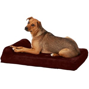 Big Barker Jr. Pillow Top with Headrest Orthopedic Dog Bed, Burgundy, Medium