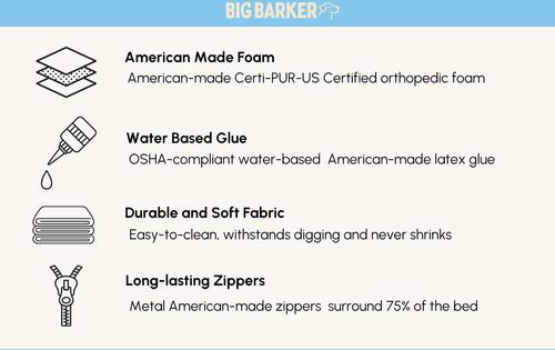 Show full view: Big Barker Jr. Pillow Top with Headrest Orthopedic Dog Bed, Burgundy, Medium slide 6 of 10