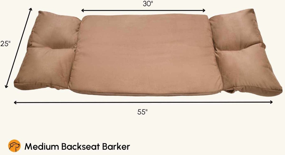 BIG BARKER Backseat Barker Orthopedic Pillow Dog Bed, Khaki, Medium ...