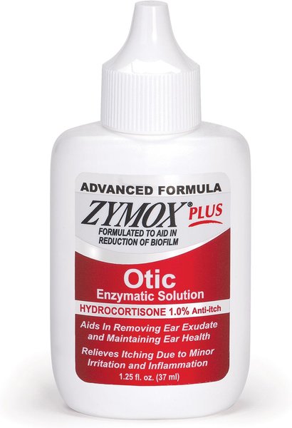 Zymox Plus Advanced Formula 1% Hydrocortisone Otic Dog & Cat Ear Infection Solution, 1.25-oz bottle slide 1 of 11