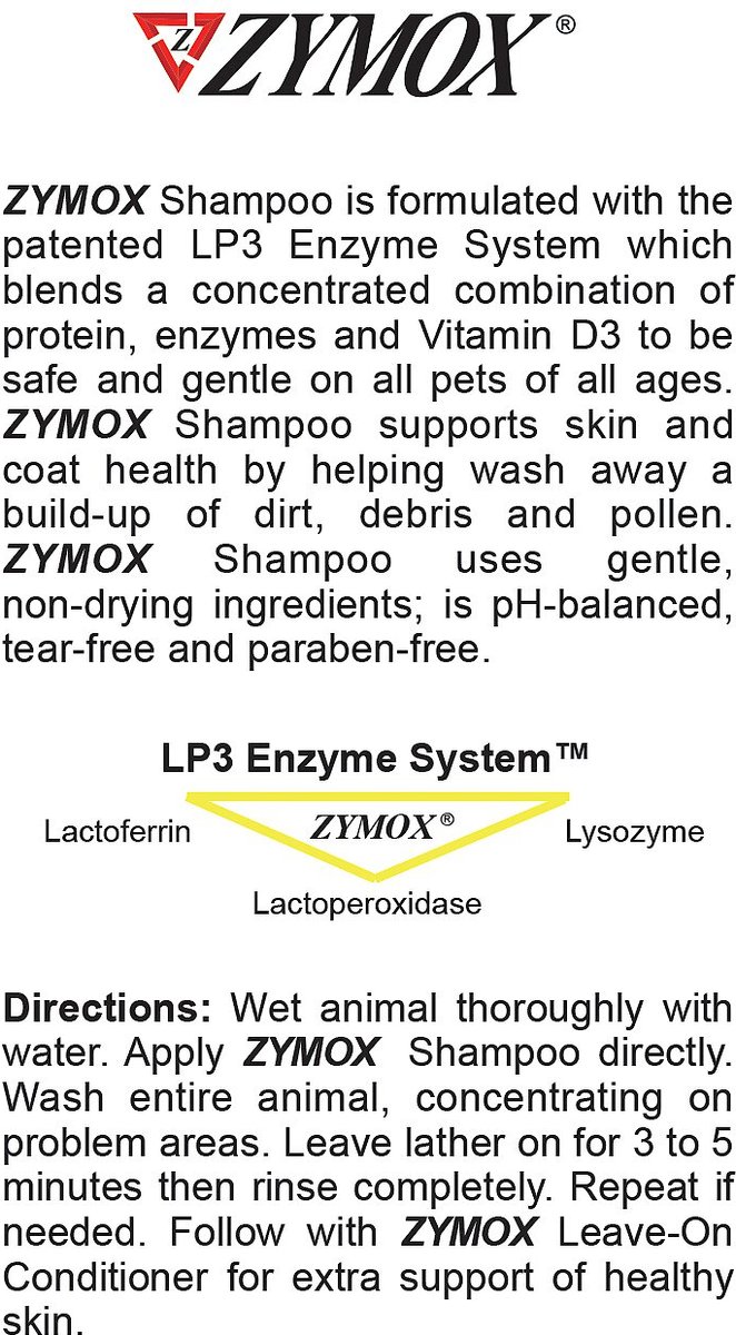 Zymox best sale shampoo ingredients