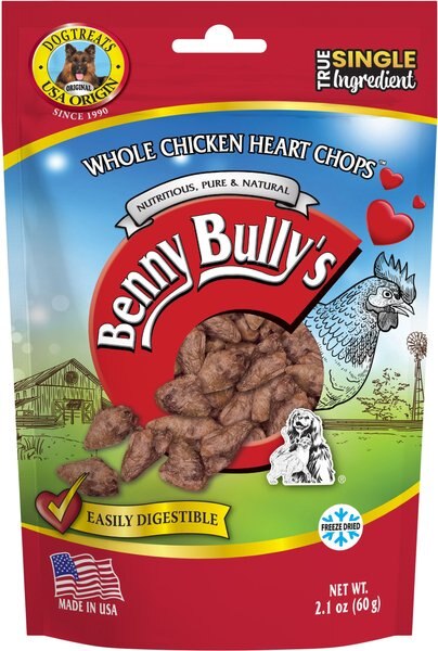 Benny Bullys Chicken Whole Heart Raw Freeze-Dried Dog Treats