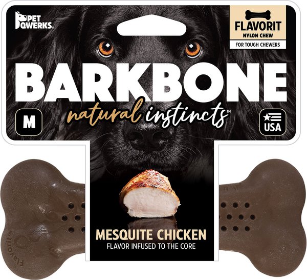 Pet Qwerks Barkbone Mesquite Chicken Flavor Tough Dog Chew Toy, Medium slide 1 of 8