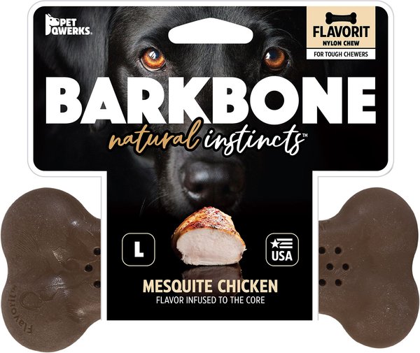 Pet Qwerks Barkbone Mesquite Chicken Flavor Tough Dog Chew Toy, Large slide 1 of 8