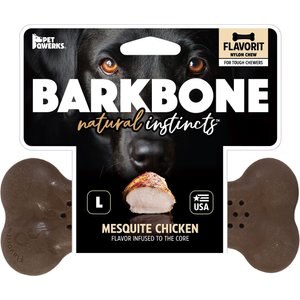 Pet Qwerks Barkbone Mesquite Chicken Flavor Tough Dog Chew Toy, Large