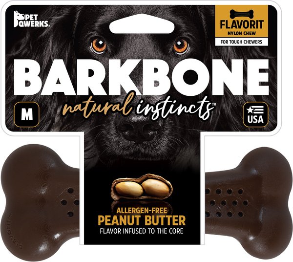 Pet Qwerks Barkbone Peanut Butter Flavor Tough Dog Chew Toy, Medium slide 1 of 8