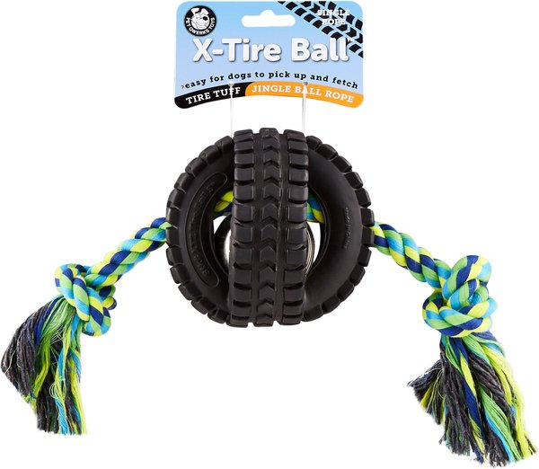 dog tire toy with rope