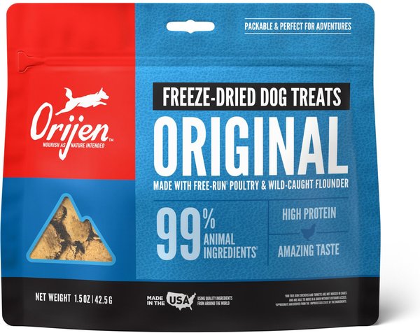 ORIJEN Original Grain-Free Freeze-Dried Dog Treats, 1.5-oz bag slide 1 of 4