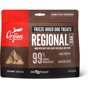ORIJEN Regional Red Grain-Free Freeze-Dried Dog Treats, 1.5-oz bag