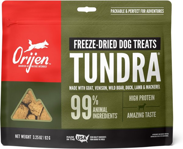 ORIJEN Tundra Grain-Free Freeze-Dried Dog Treats, 3.25-oz bag slide 1 of 4