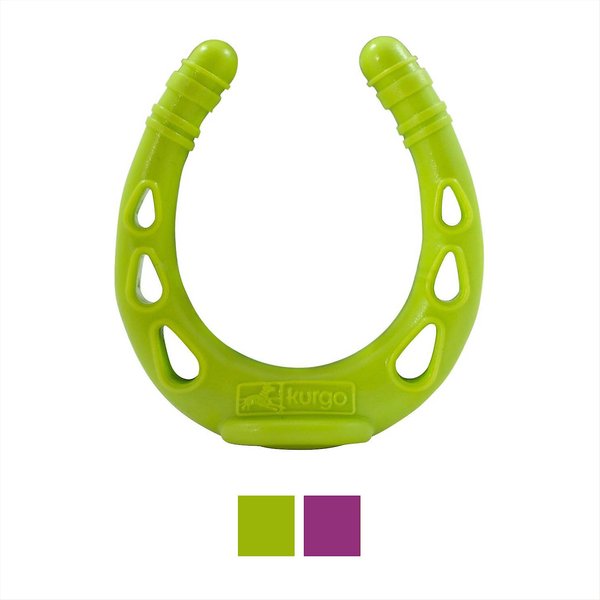 Discontinued KURGO HuckIt Horseshoe Dog Toy, Courtside Green