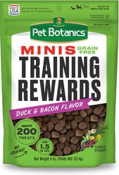 Pet Botanics Mini Training Reward Duck & Bacon Flavor Grain-Free Dog Treats, 4-oz bag