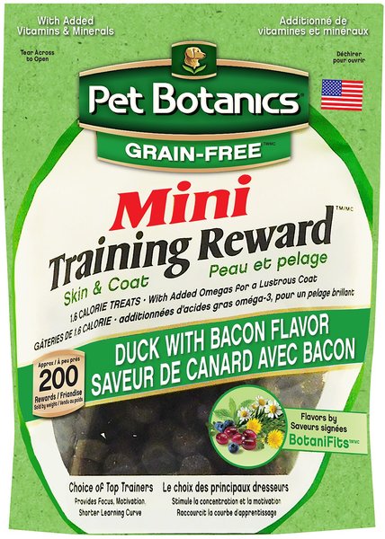 Pet Botanics Mini Training Reward Duck & Bacon Flavor Grain-Free Dog Treats, 4-oz bag slide 1 of 4