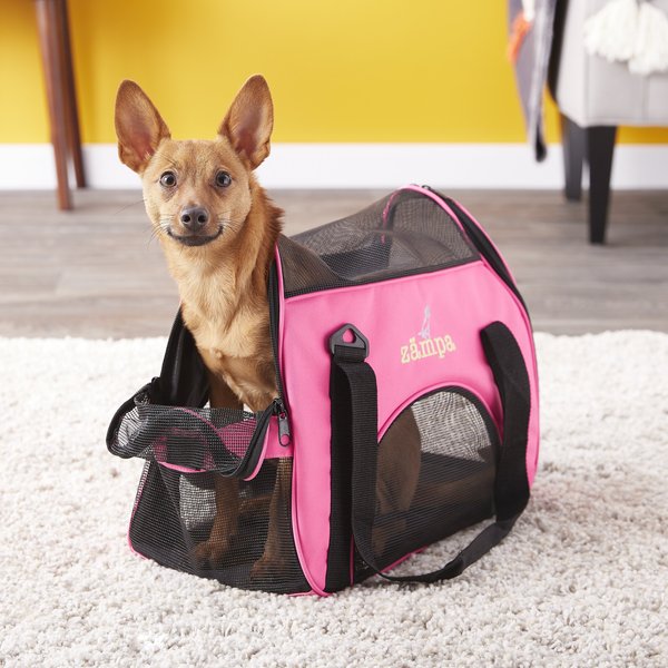 Zampa Soft-Sided Airline-Approved Dog & Cat Carrier Bag, Pink, Small slide 1 of 7