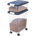 IRIS Airtight Food Storage Container Combo, Blue, 10-lb & 25-lb