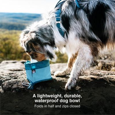 Show full view: Kurgo Zippy Travel Polyester Dog Bowl, Blue, 6-cup slide 2 of 8