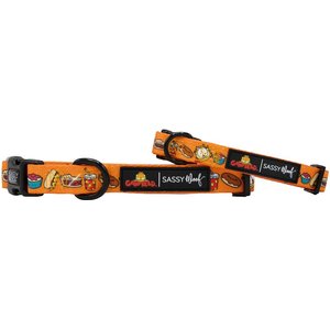 Sassy Woof Garfield Dog Collar, Small: 9.5 to 13-in neck, 1/2-in wide