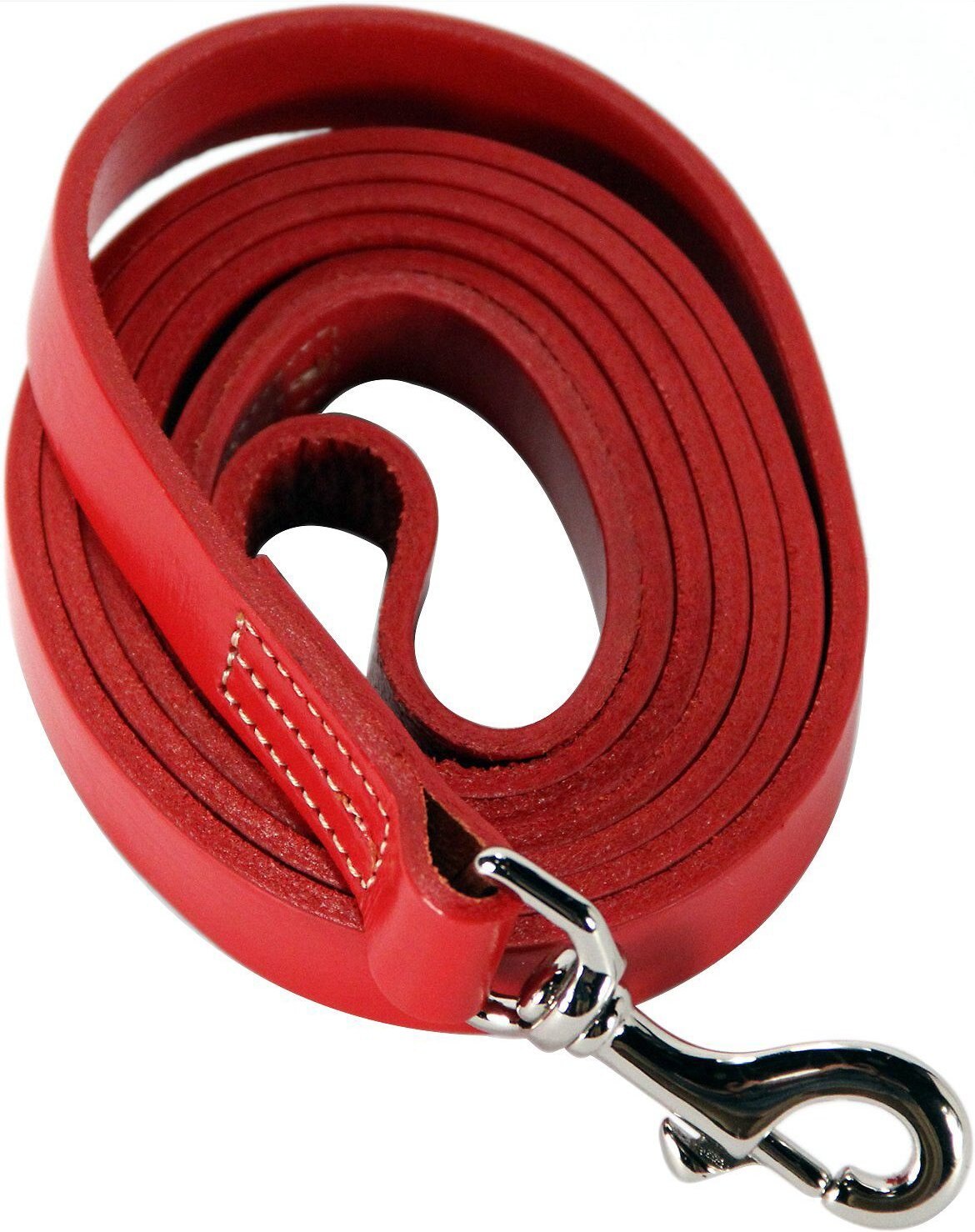 Rolled Leather Dog Leash 4 foot Round for Rottweiler