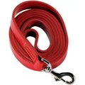 Logical Leather Dog Leash, Red, 6-ft