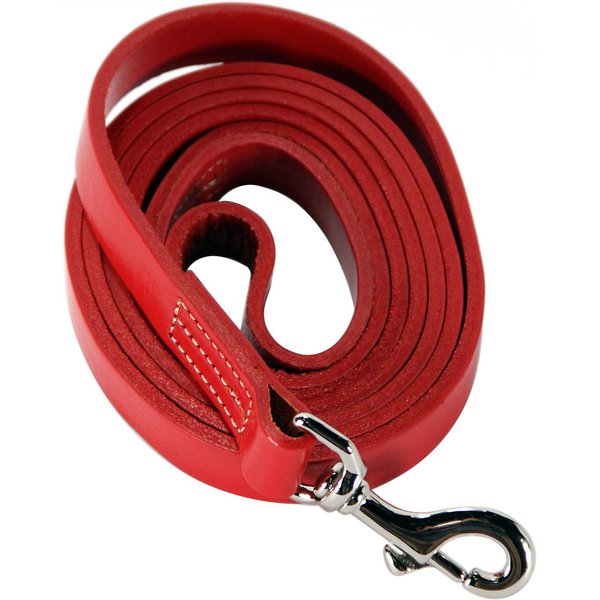 Mighty Paw Leather Dog Leash | 6 ft Leash. Super Soft Padded Handle Leather Lead with Extra D-Ring for Waste Bags. Strong